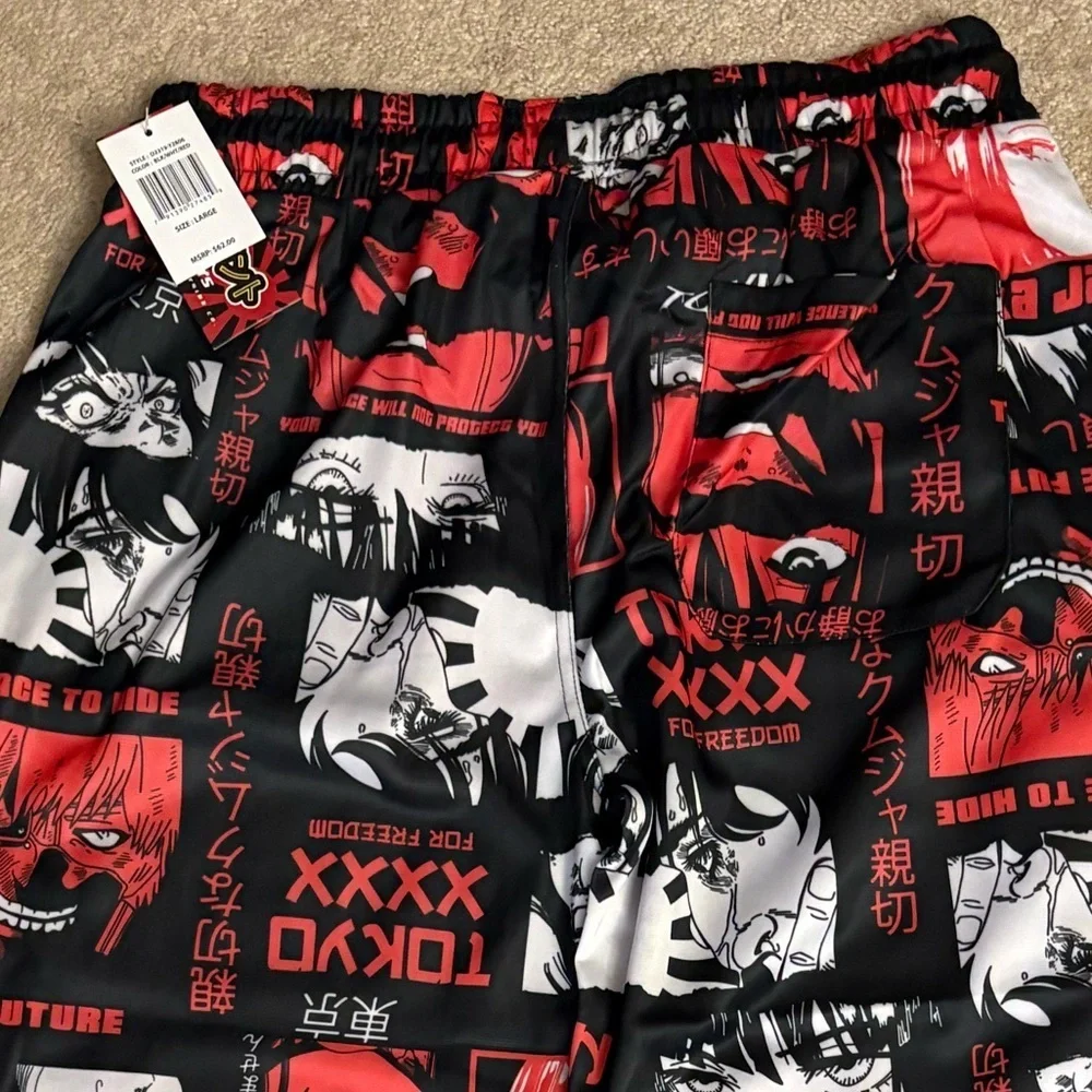 NWT-Medium Mens Bold Graphic Print Jogger / Gym  Pants Tokyo drift style print